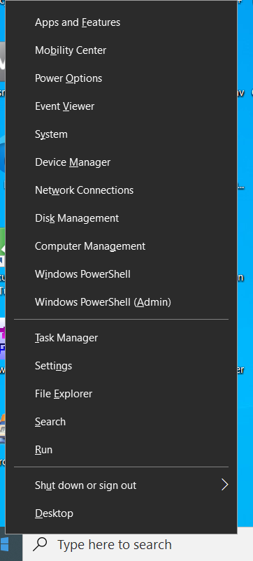 Open Run through the Power User menu.
