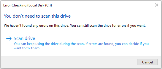 Click on “Scan drive”.