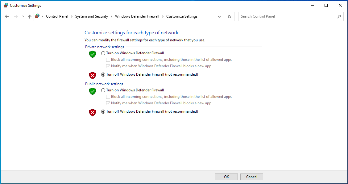 How to remove the "Ping Transmit Failed General Failure" error message