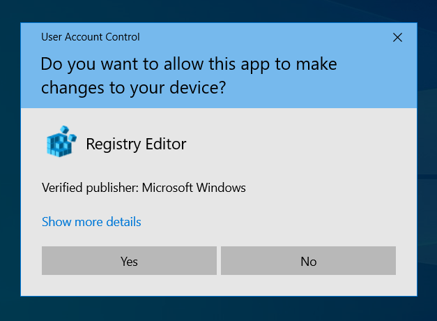 Click Yes on the UAC prompt to allow changes.