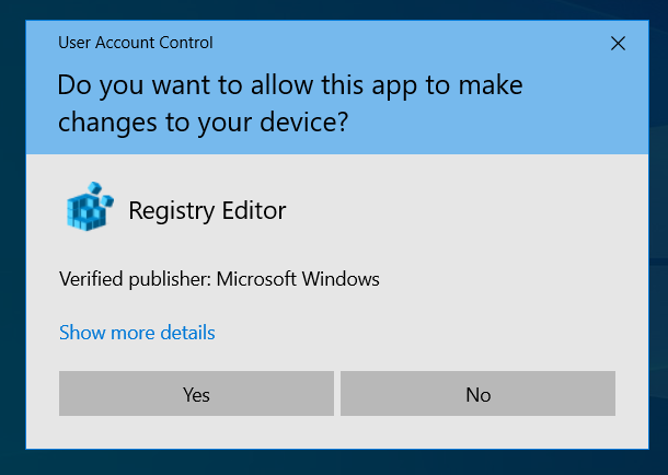 Select “Yes” on the UAC prompt.