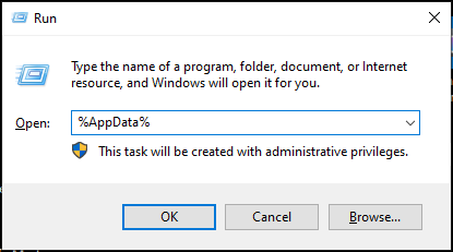 Type in appdata