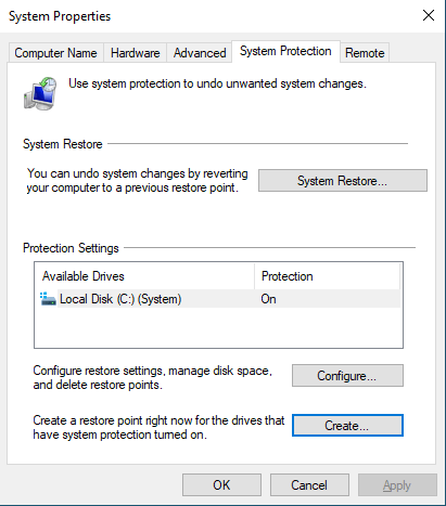 Select “System Restore.