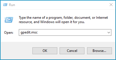 Type in gpedit.msc