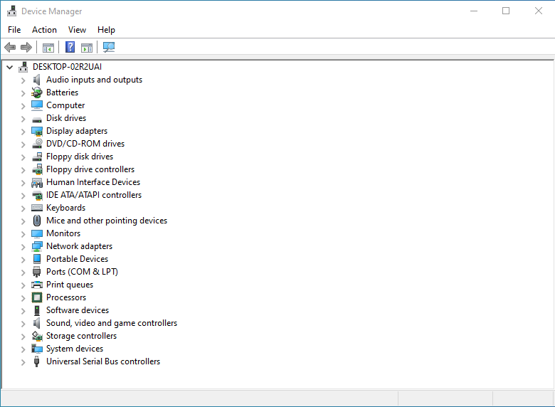 Launch the Device Manager in Windows 10.