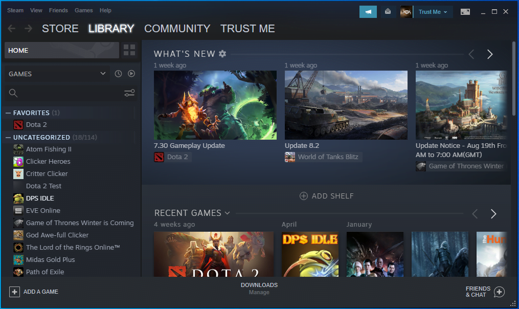 Launch the Steam app.