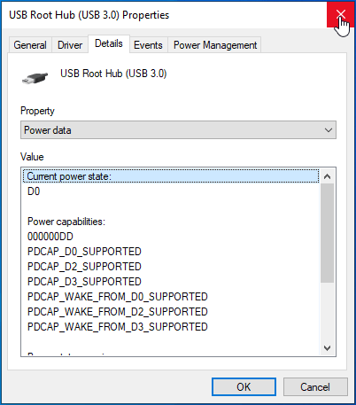 Go under Power Capabilities.
