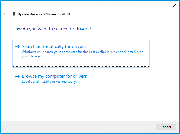 Select “Search automatically for drivers”.