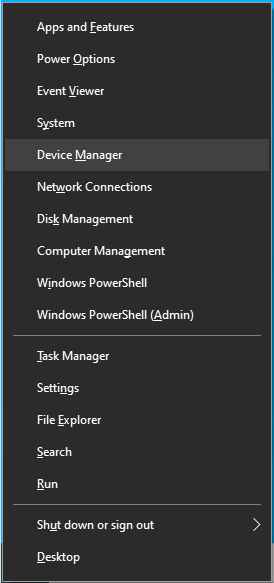 Select Device Manager from the menu.