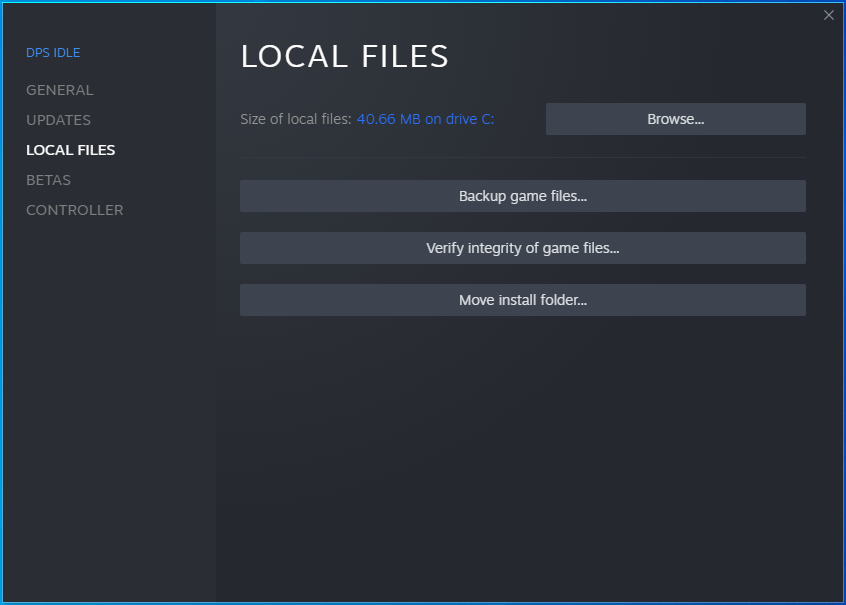 Navigate to the LOCAL FILES tab and click Verify integrity of game files.