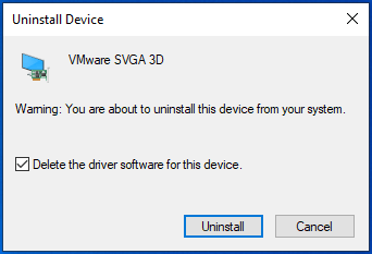 Confirm uninstallation by clicking Uninstall.