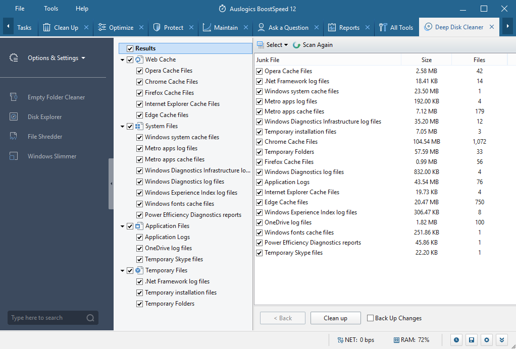Go to the Deep Disk Cleaner tab.
