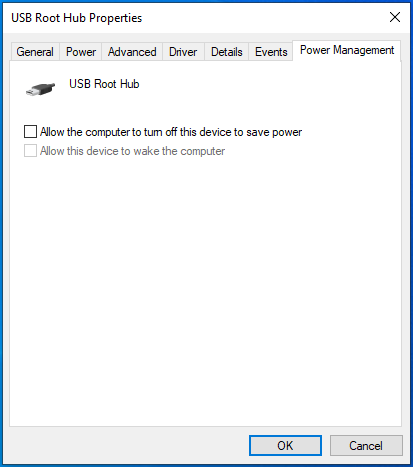 Deselect "Allow the computer to turn off this device to save power."