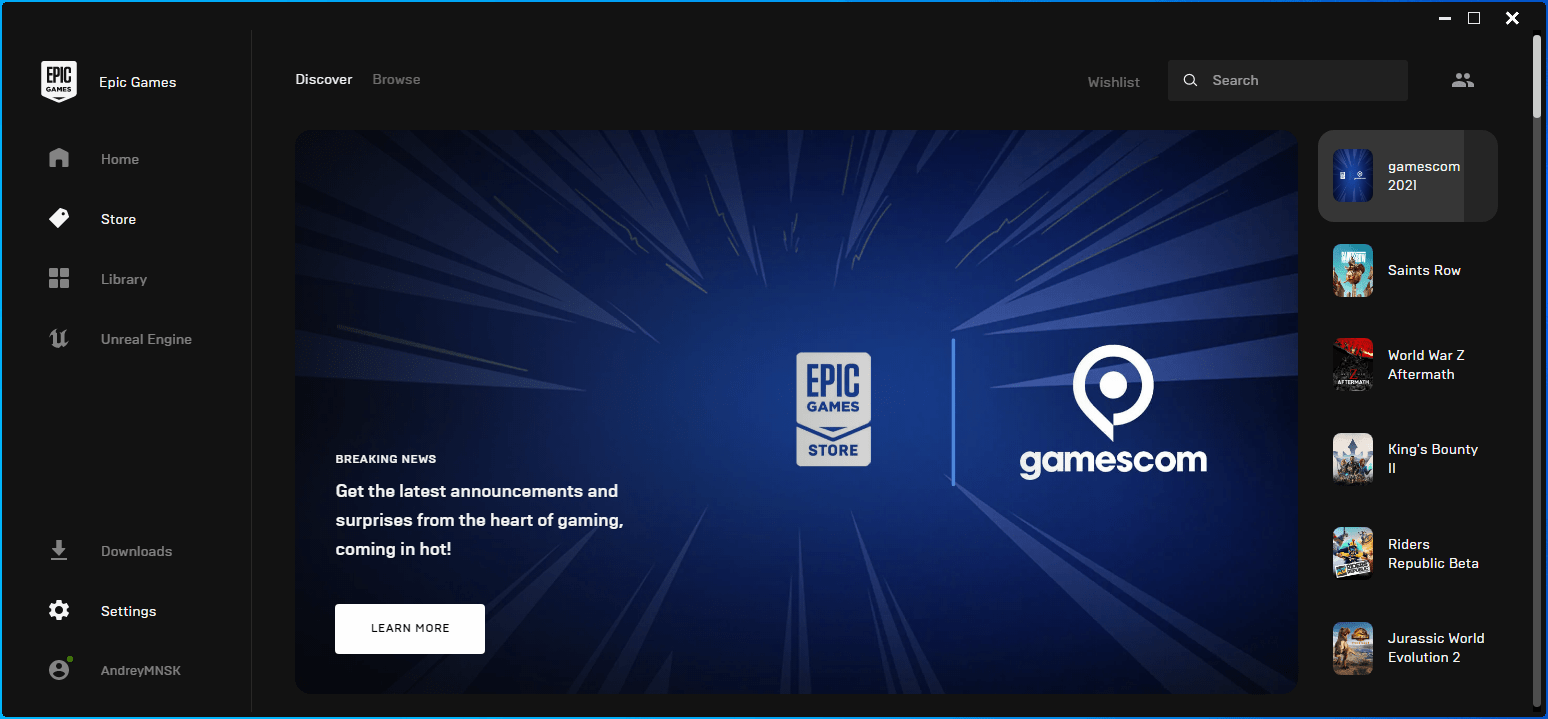 Go to Settings in Epic Games Launcher.
