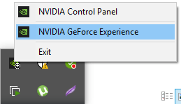 Select NVIDIA GeForce Experience.