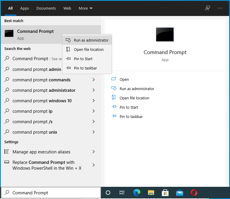Select "Run as administrator" from the menu.