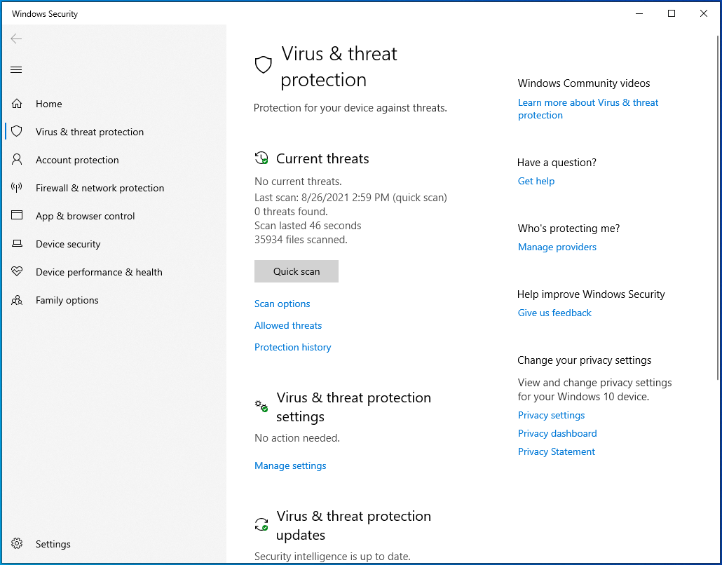 Click on the "Scan options" link.
