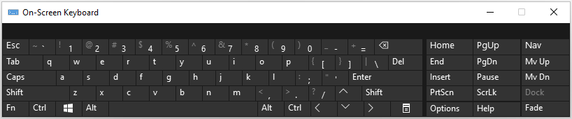 The Windows 11 on-screen keyboard