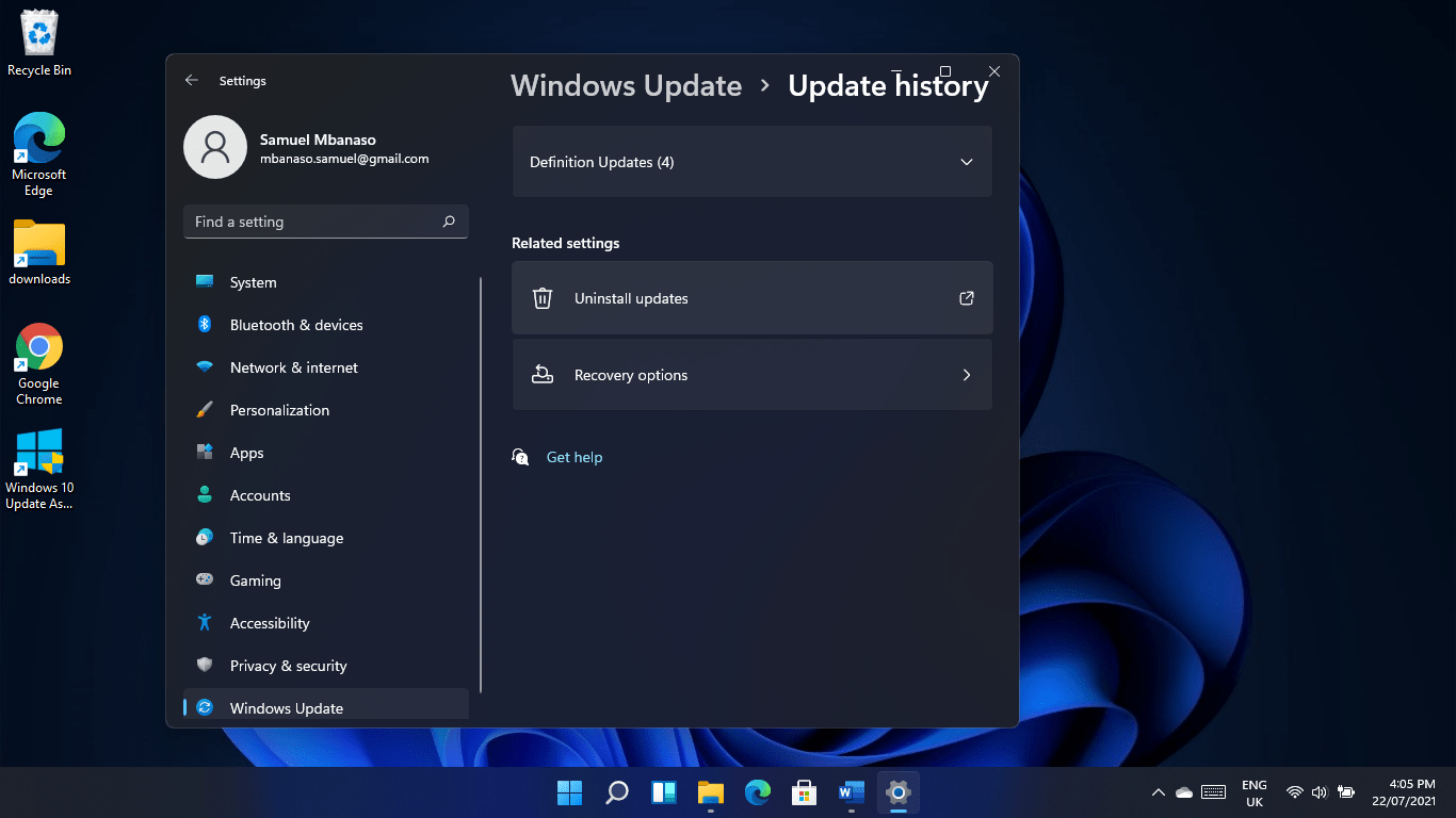 How to see Windows 11 Updates history?