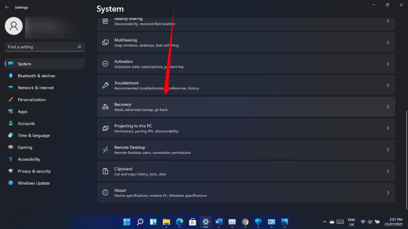 You can't reset your PC or return to the previous build
