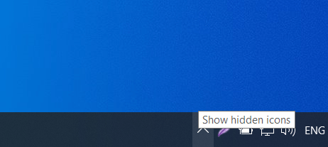 Click "Show hidden icons" to see more options.