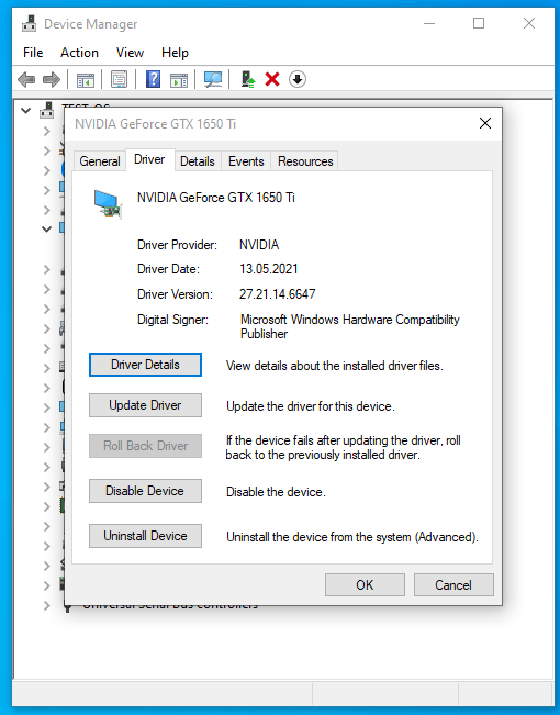 Click the Update Driver button