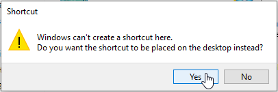 Click Yes on the warning prompt that appears.