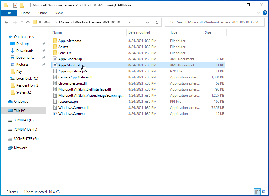Double-click AppxManifest.