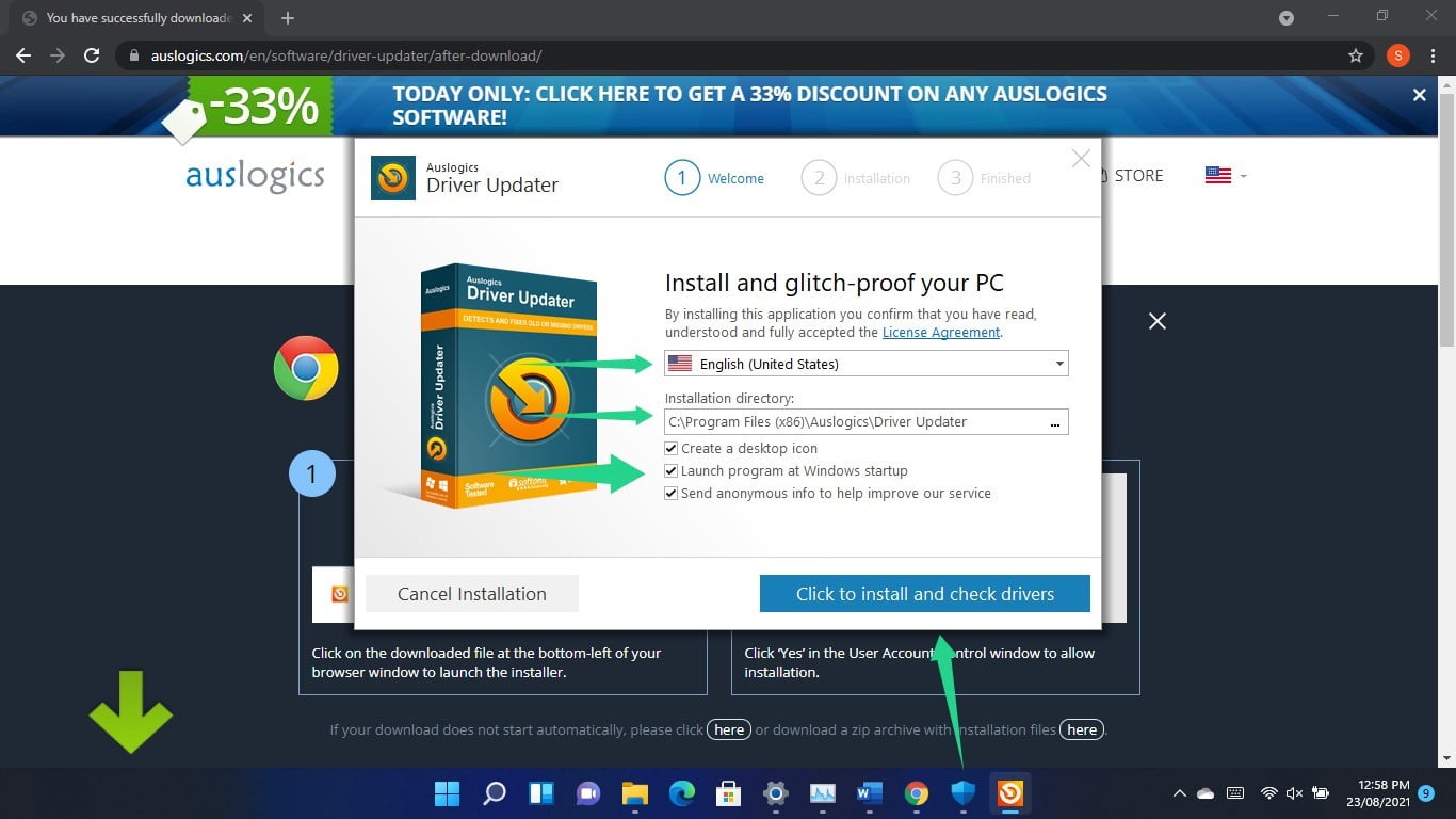 Install the program - step 1