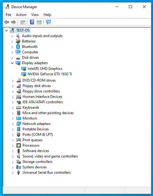 Navigate to Display Adapters in Device Manager