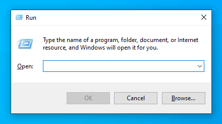 Press Win+R to open Run