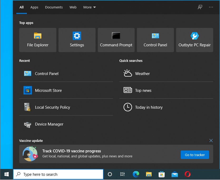 Press the Windows logo key + S shortcut.