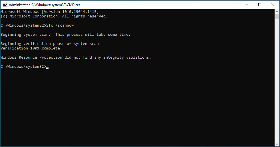 Wait for the scan to complete, and then reboot your computer.