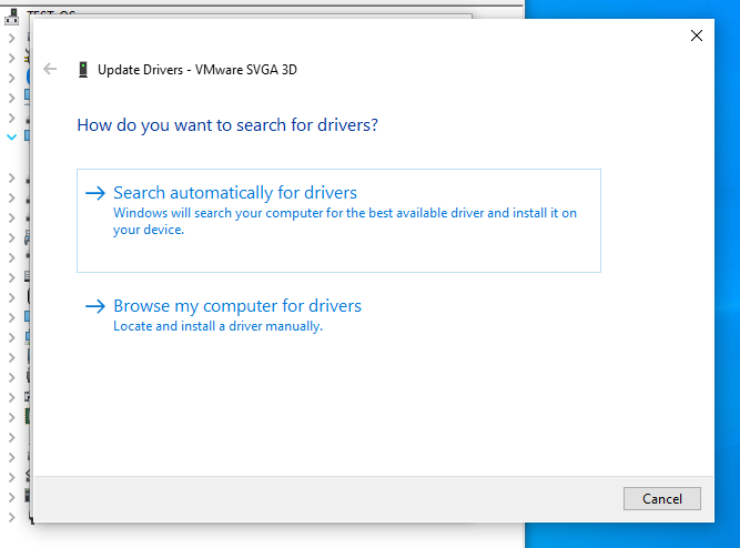 Search for new drivers automatically