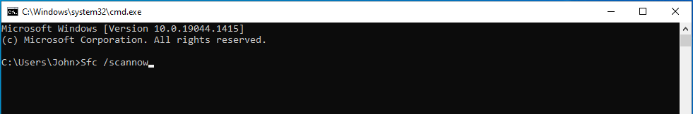 Type in sfc/scannow