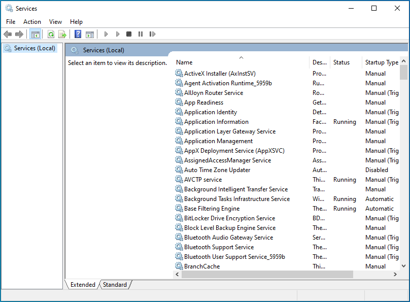 Right-click the service and select Start.