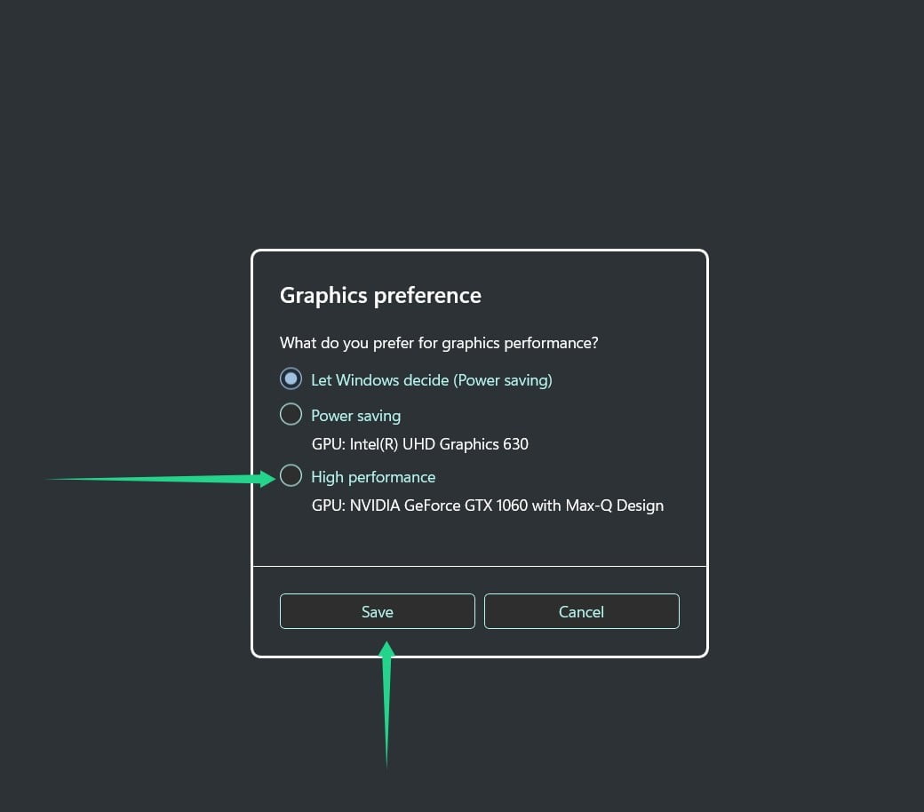 How to choose high graphics performance on Windows 11