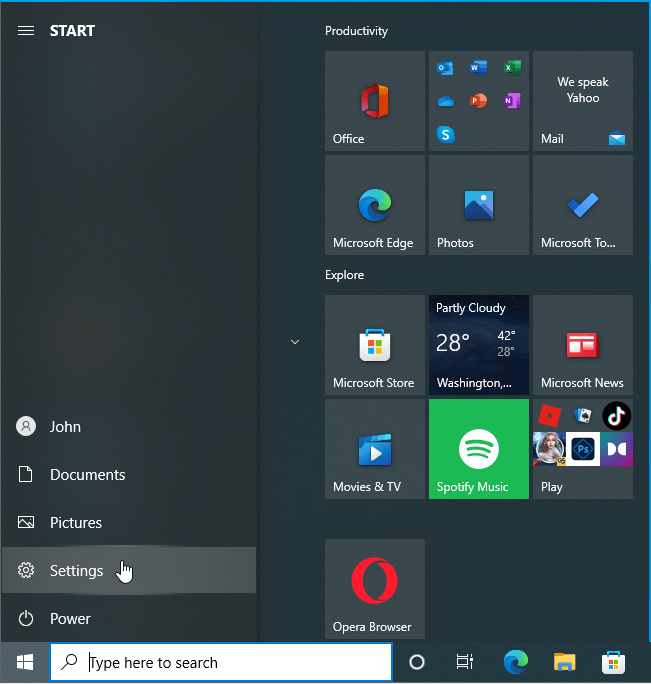 Navigate to Settings.