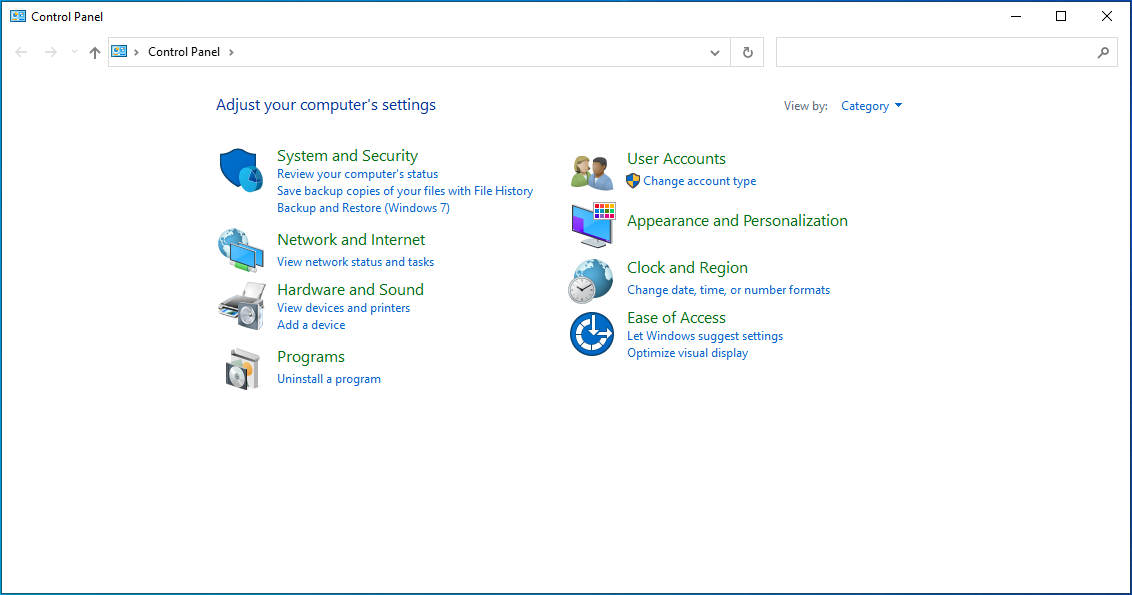 Click System and Security.