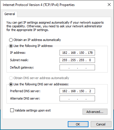 Type in your preferred and alternate DNS server addresses.