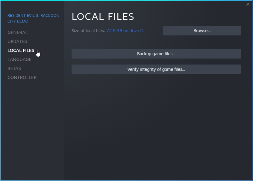 Go to the LOCAL FILES tab.