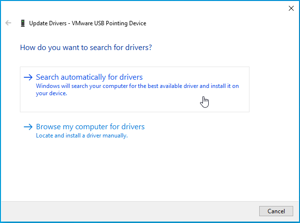 Click “Search automatically for drivers”.