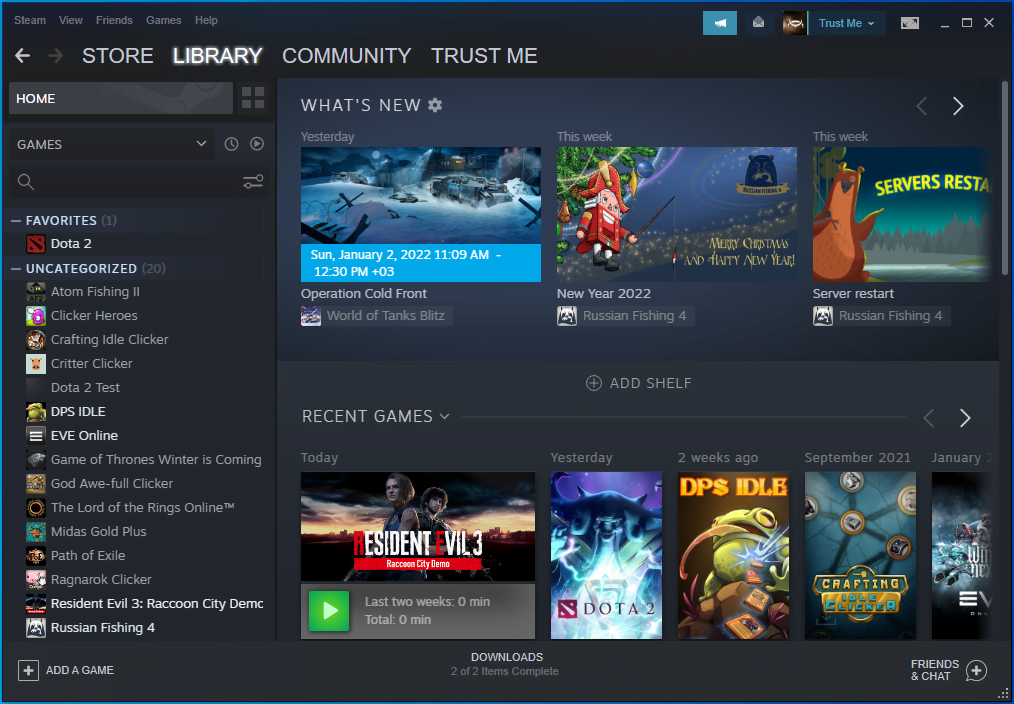 Run Steam and then click on LIBRARY.