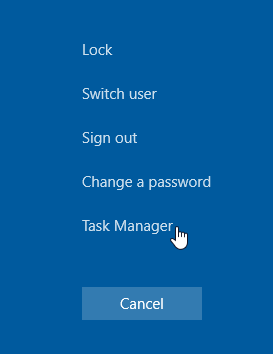 Launch the Task Manager.