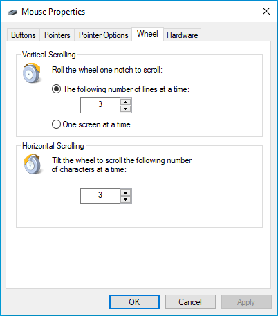 Navigate to the Wheel tab.