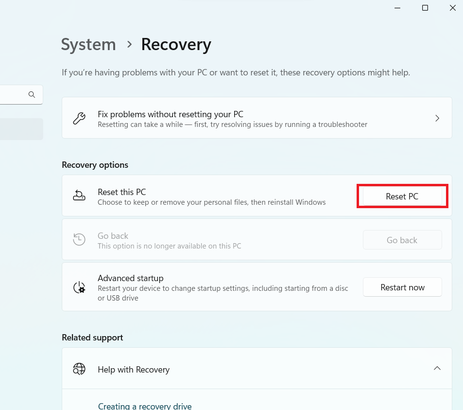 How to reset PC on Windows 10