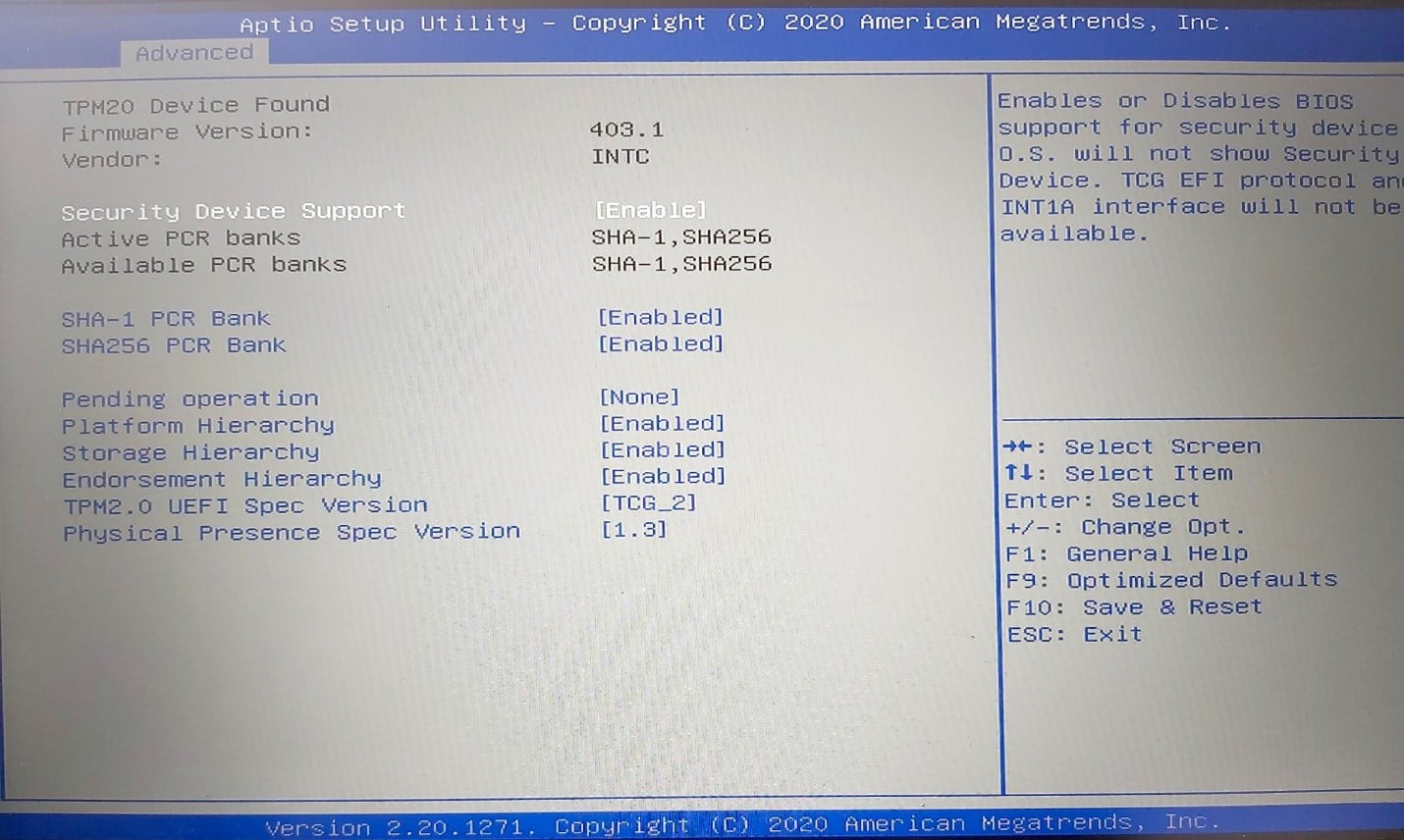 However, in some cases, it opens a new interface where you’ll have to turn on options like Security Device Support or simply TPM.