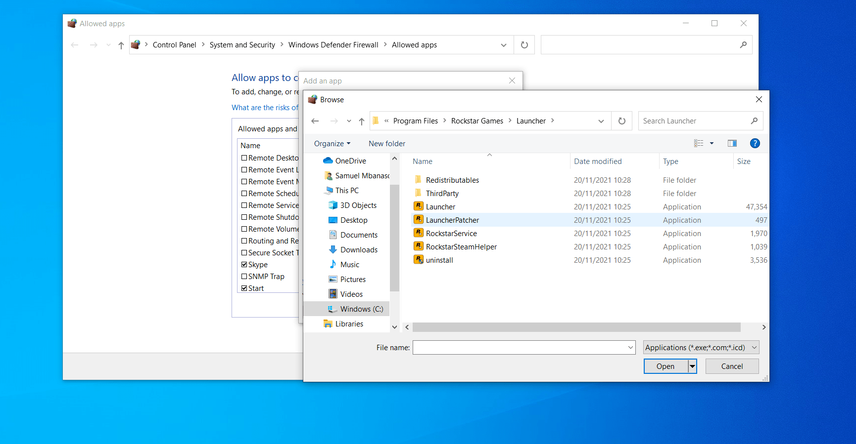 Browse to the Rockstar Games Launcher’s install location and double-click the app