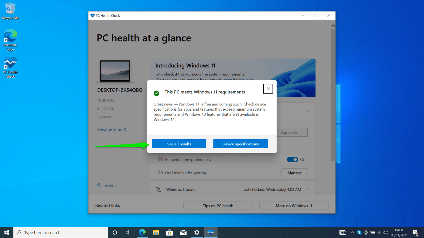 Click on “See all results” to check what’s missing on your computer