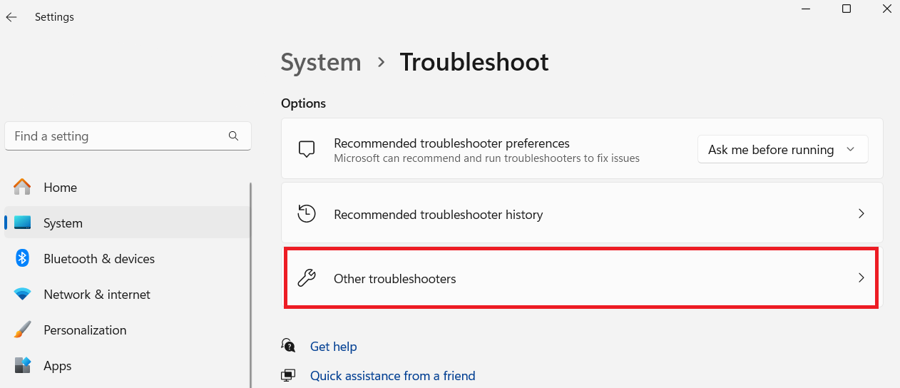 Other troubleshooters